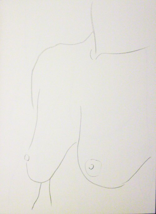 Chris Rywalt, Monica sketch, 2007, Conte on paper